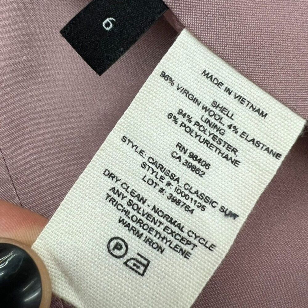 Theory Carissa Stretch Classic Dusty Lilac Two Button Suit Blazer Womens Size 6 - Picture 14 of 16